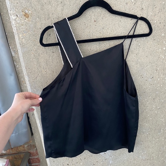 Michelle Mason silk asymmetrical crystal cami - Picture 5 of 11